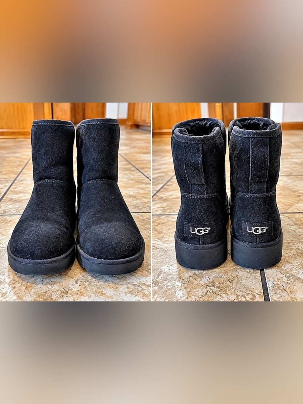 UGG Classic Mini Black Suede Boots US 8